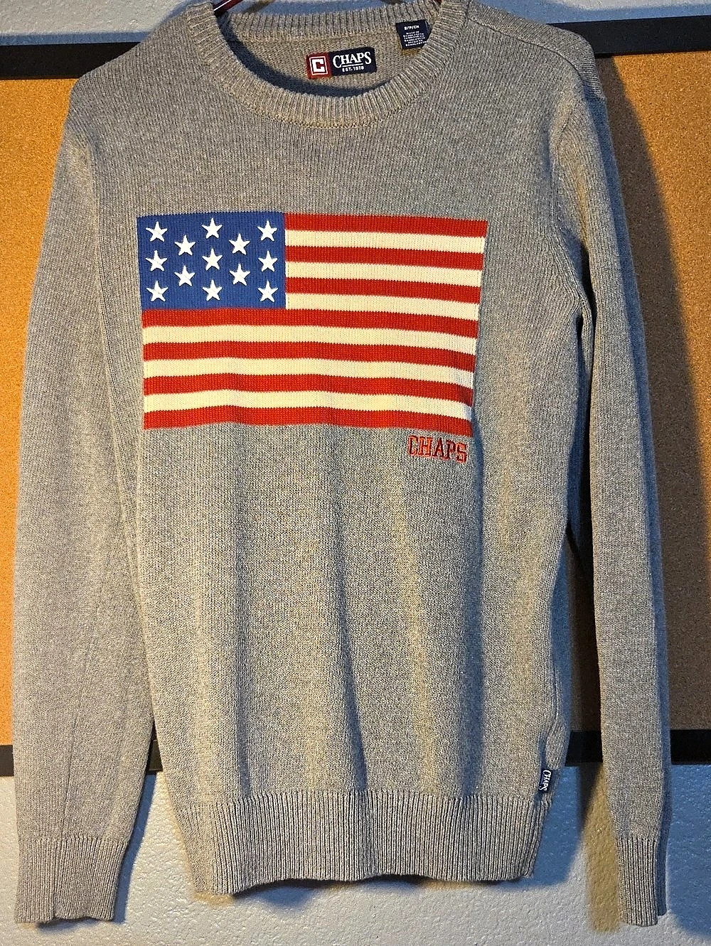 Chaps American Flag Cotton Crewneck Sweater Crewneck Sweater in